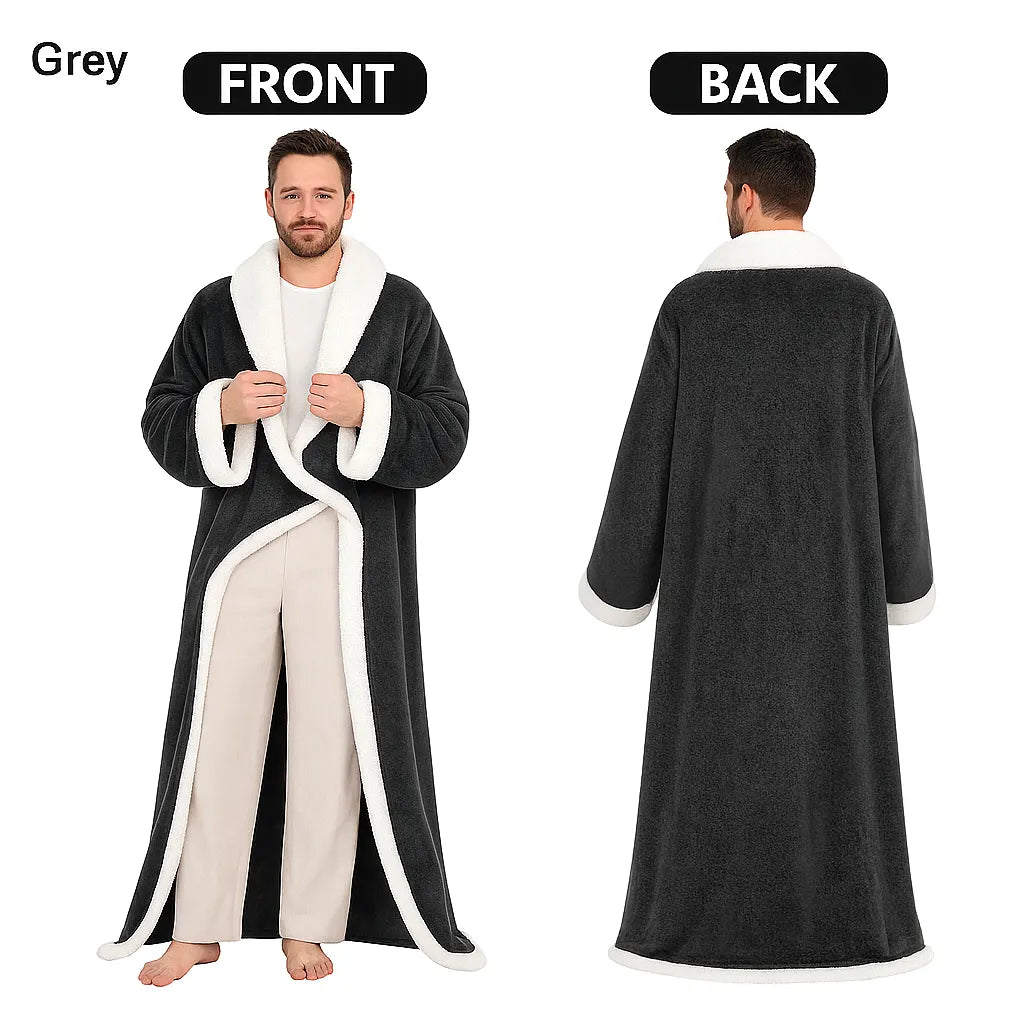 Men’s Heated Sherpa Wearable Blanket Robe