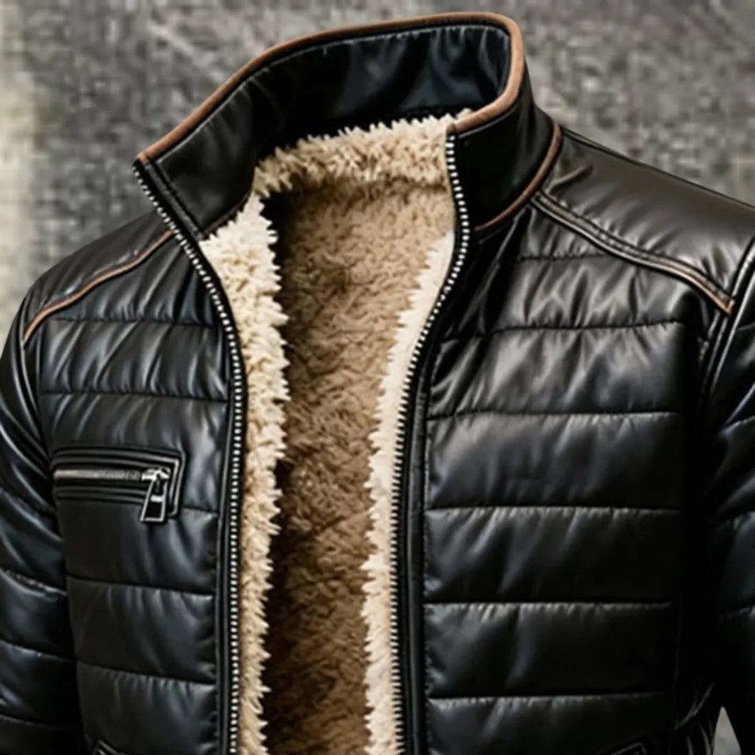 Men’s Winter Sherpa Lined Leather Jacket