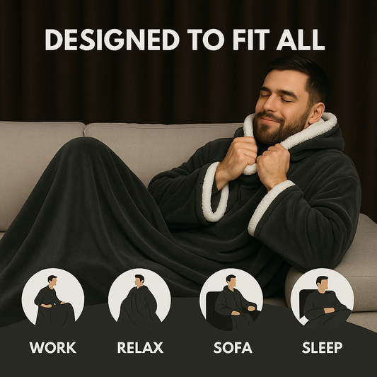 Men’s Heated Sherpa Wearable Blanket Robe