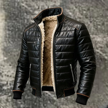 Men’s Winter Sherpa Lined Leather Jacket