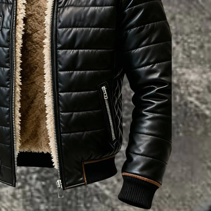 Men’s Winter Sherpa Lined Leather Jacket
